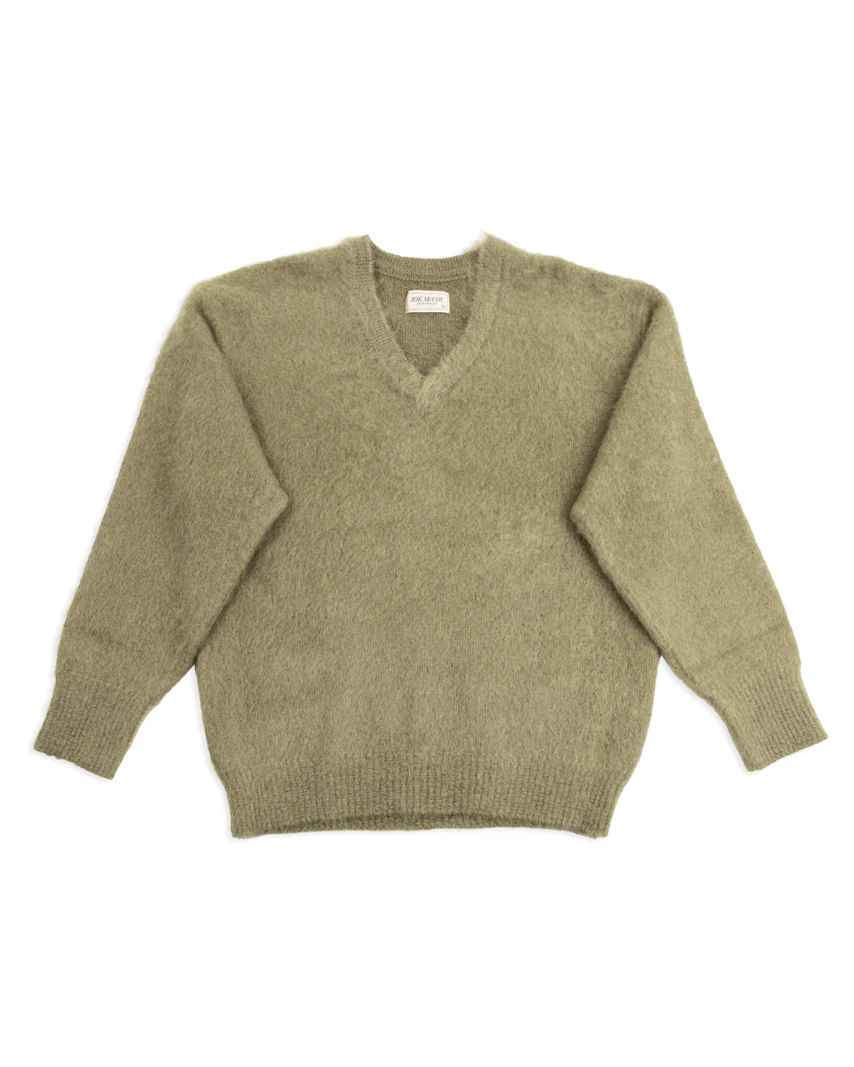 Joe McCoy Mohair V-Neck Sweater - Mint