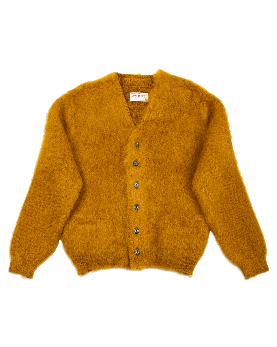 Joe McCoy Mohair Cardigan - Mustard 1 Joe McCoy Mohair Cardigan - Mustard