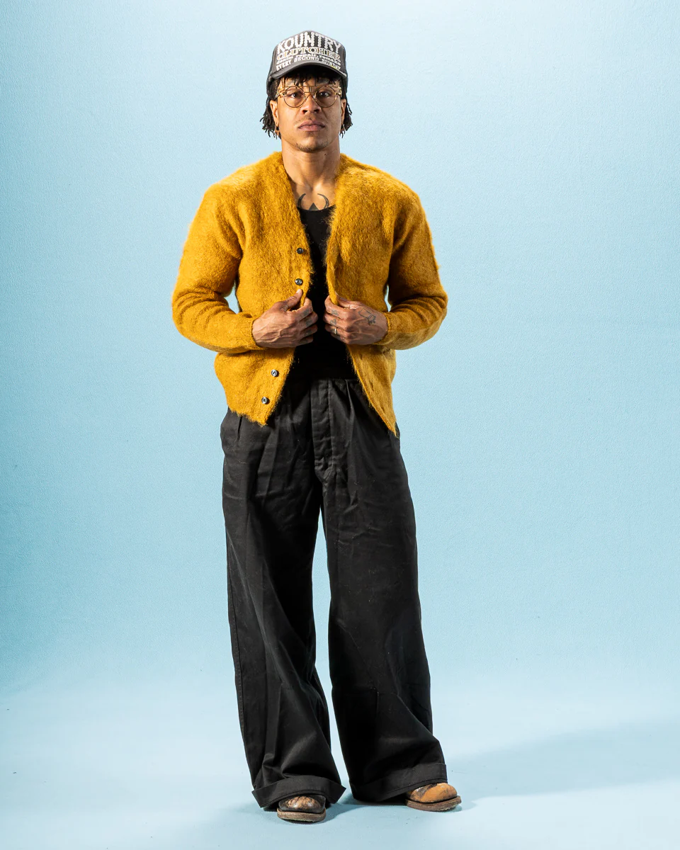 Joe McCoy Mohair Cardigan - Mustard 3 Joe McCoy Mohair Cardigan - Mustard