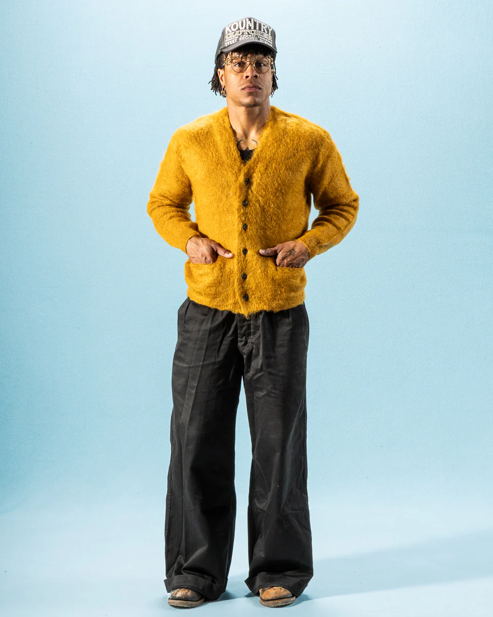 Joe McCoy Mohair Cardigan - Mustard 5 Joe McCoy Mohair Cardigan - Mustard