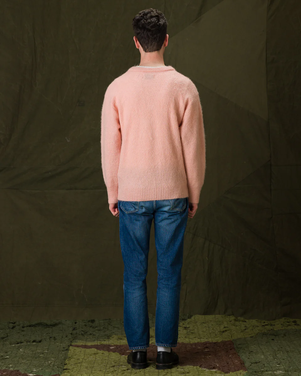 Joe McCoy Mohair V-Neck Sweater - Flamingo 7 Joe McCoy Mohair V-Neck Sweater - Flamingo