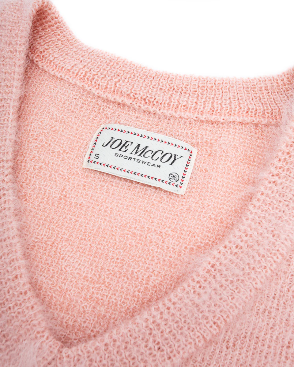 Joe McCoy Mohair V-Neck Sweater - Flamingo 9 Joe McCoy Mohair V-Neck Sweater - Flamingo