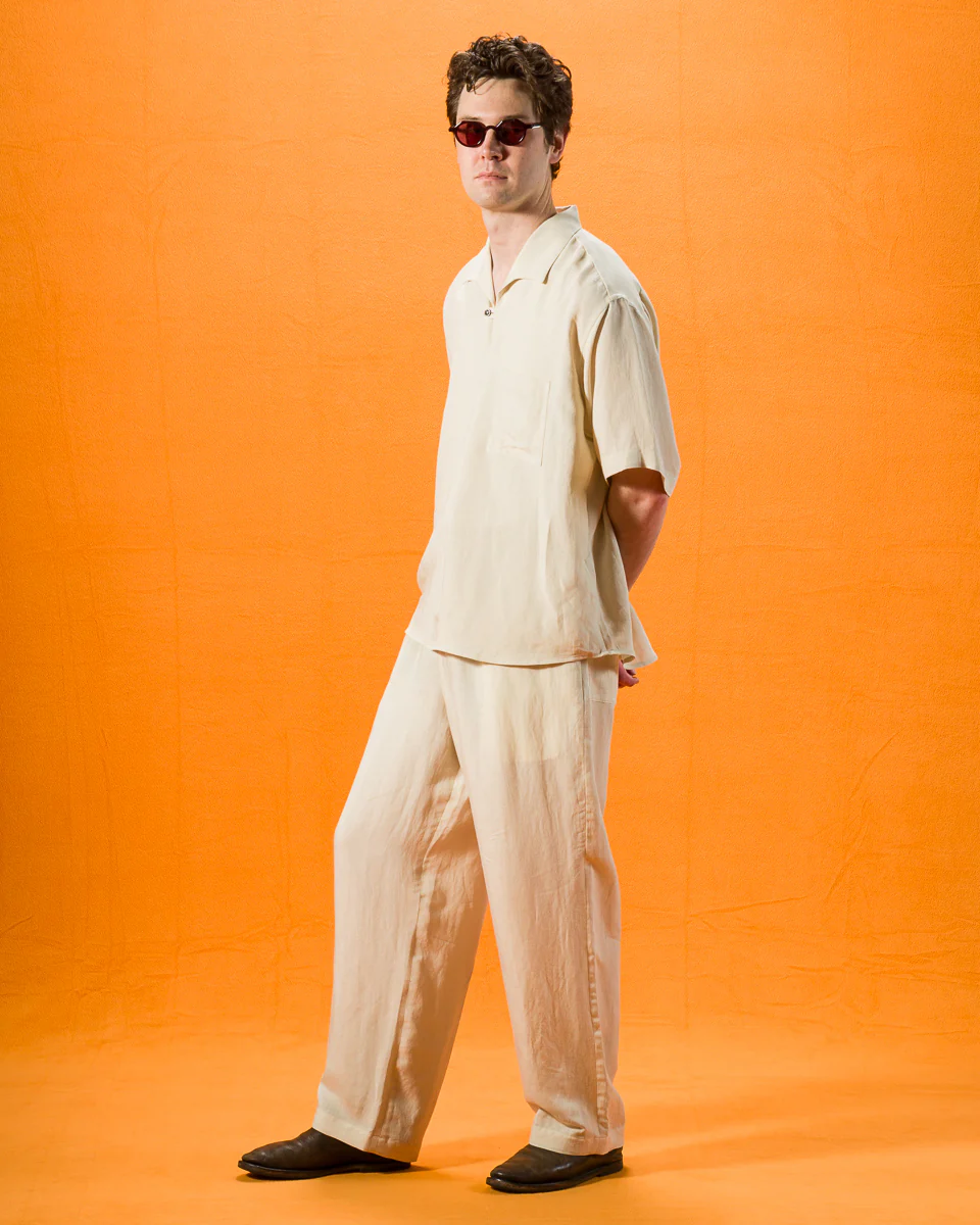 Bamboo Linen Easy Trousers - Beige 4 Bamboo Linen Easy Trousers - Beige