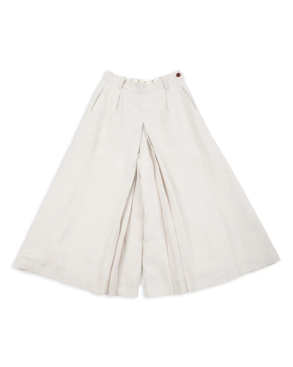 Belgian Linen Culotte - Light Grey