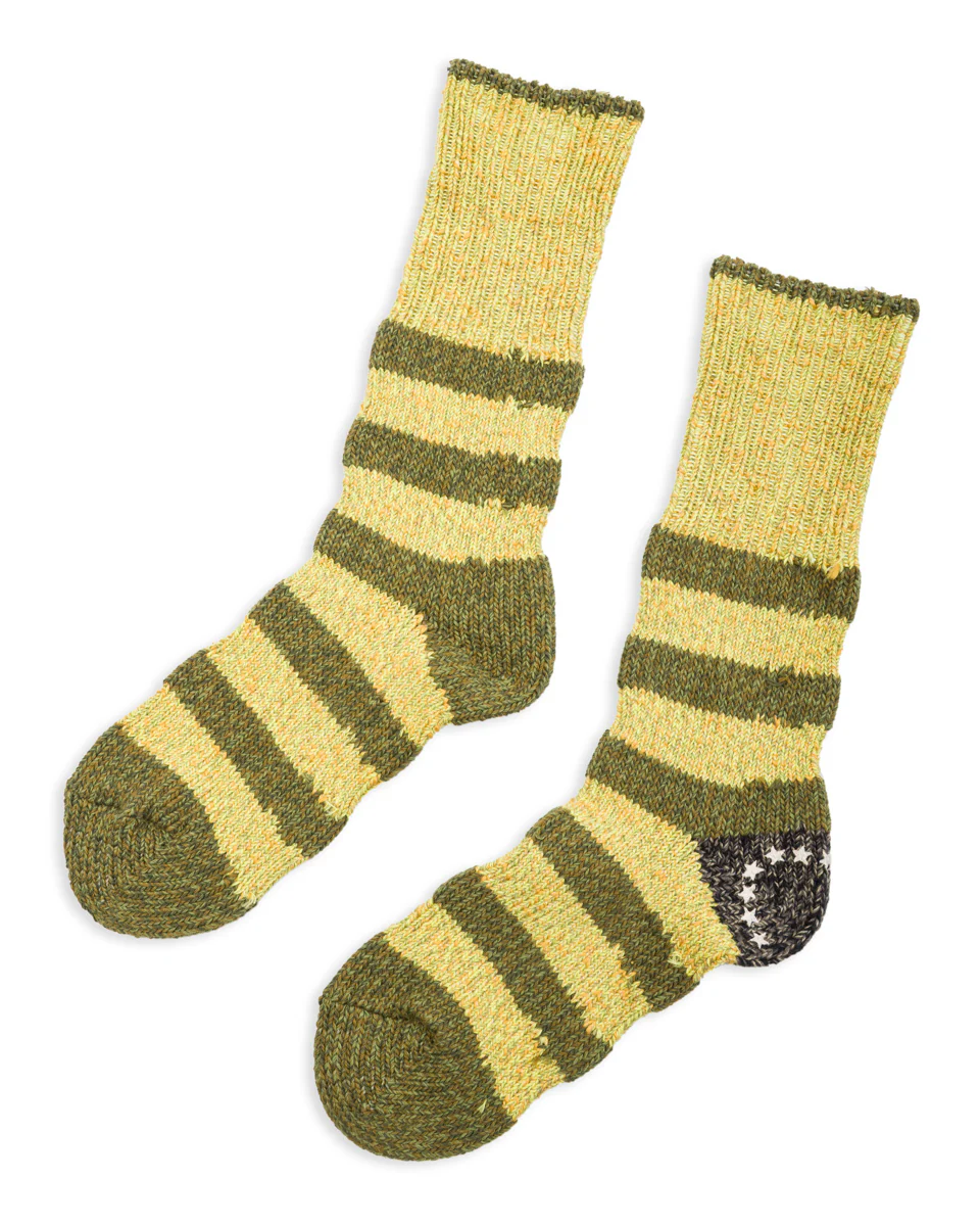56 Yarns Flag Stripe Socks - Khaki 2 56 Yarns Flag Stripe Socks - Khaki