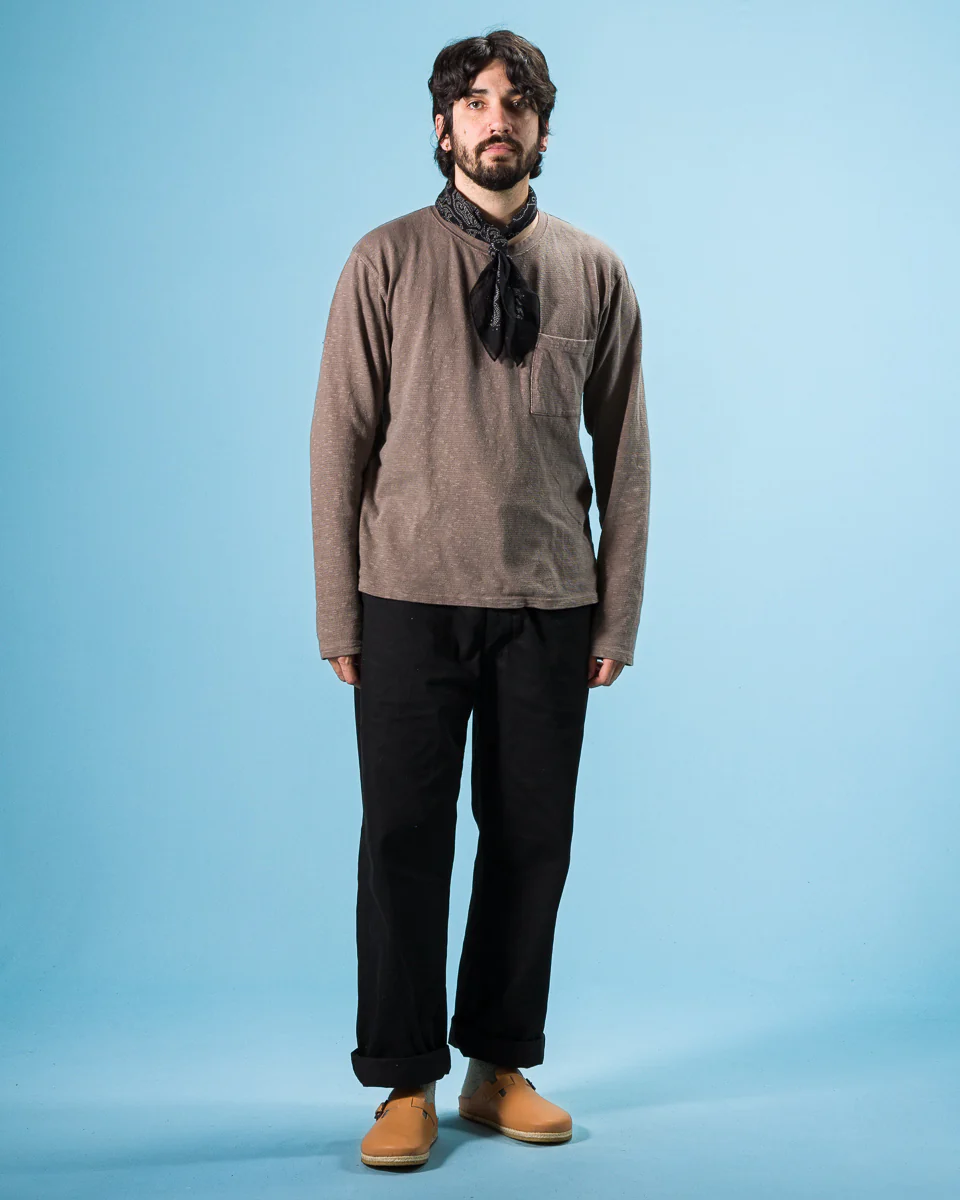 AMUSE Knit Pocket Long Sleeve T - Charcoal 3 AMUSE Knit Pocket Long Sleeve T - Charcoal