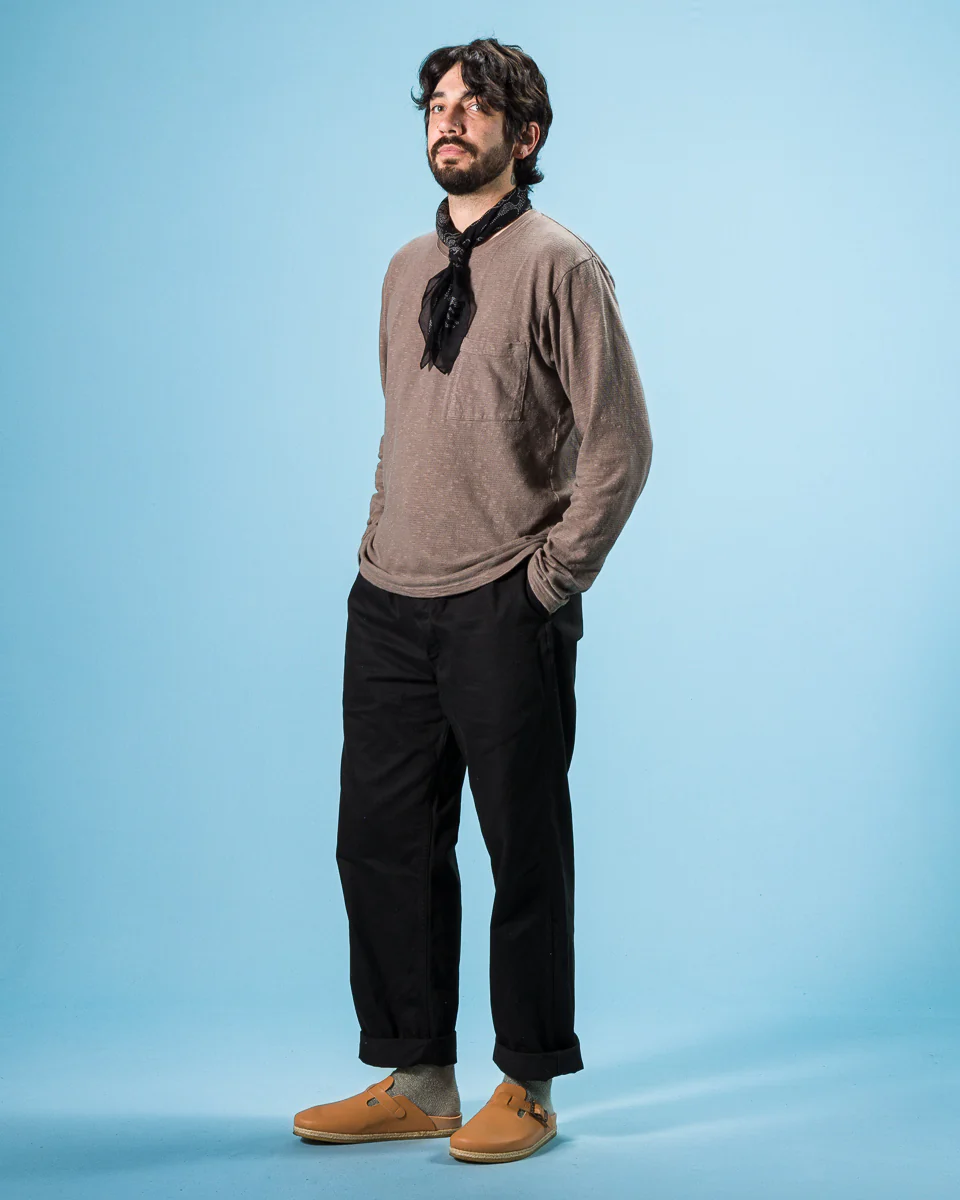 AMUSE Knit Pocket Long Sleeve T - Charcoal 4 AMUSE Knit Pocket Long Sleeve T - Charcoal