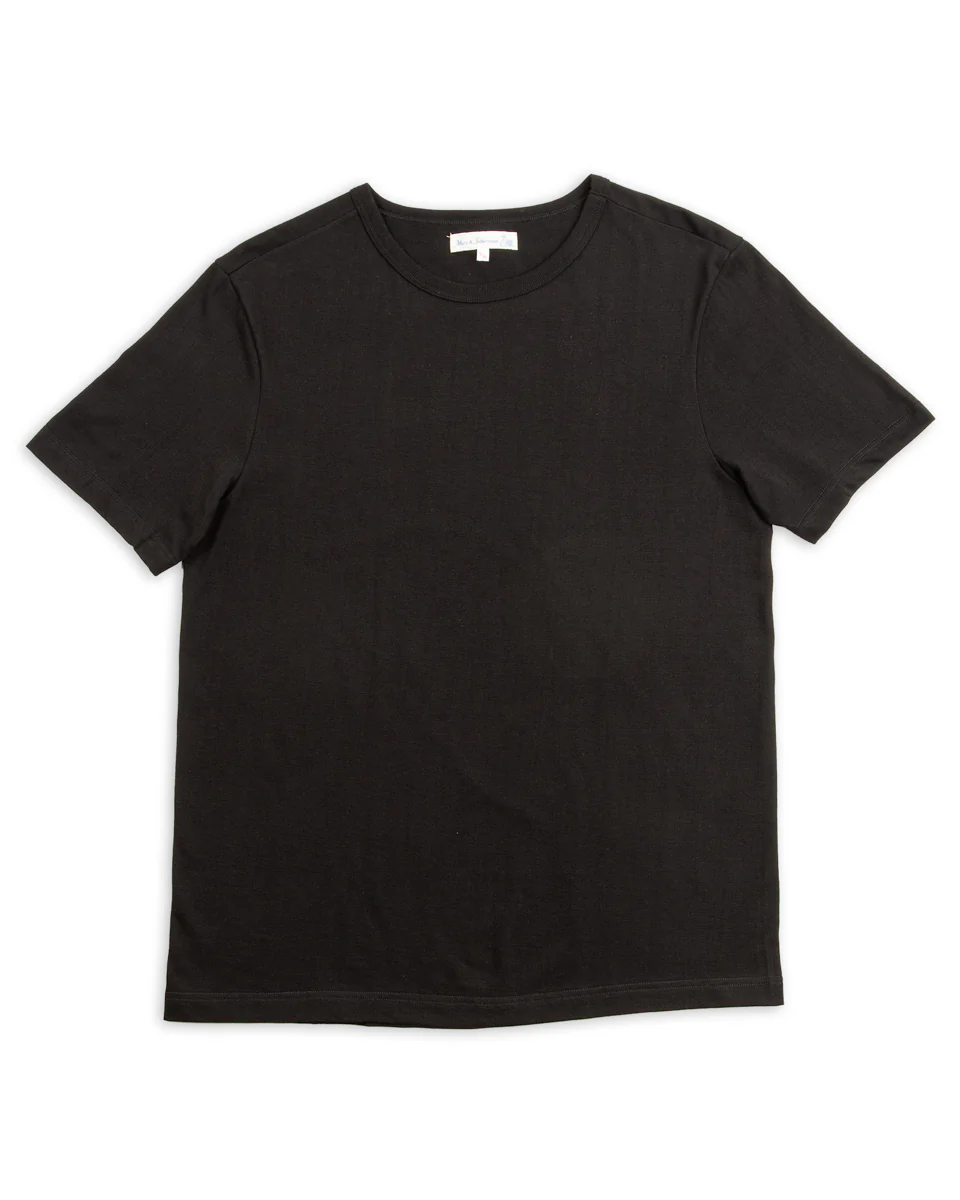 1950s Lightweight Loopwheeled Tee - Black