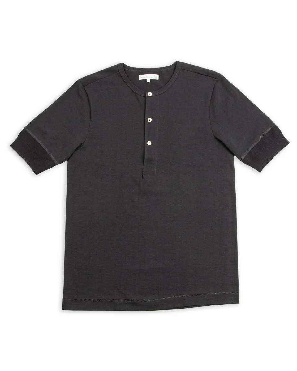 207 Loopwheeled SS Henley - Charcoal