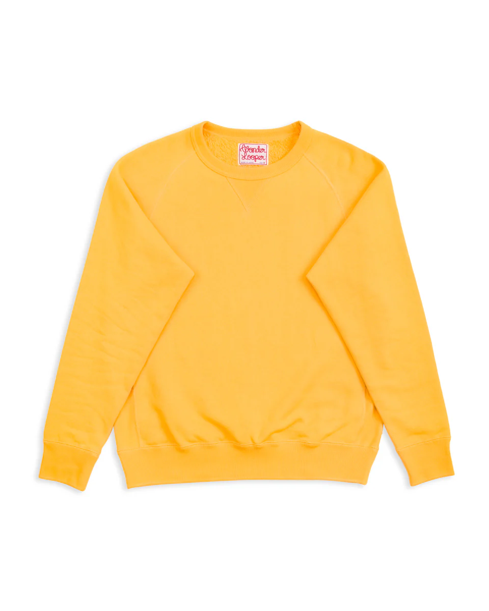Super Looper French Terry Pullover Crewneck - Yellow
