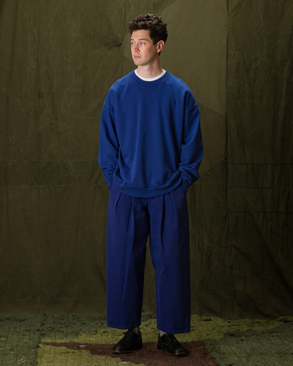 French Terry Cropped Sweat Shirt - Navy 3 French Terry Cropped Sweat Shirt - Navy