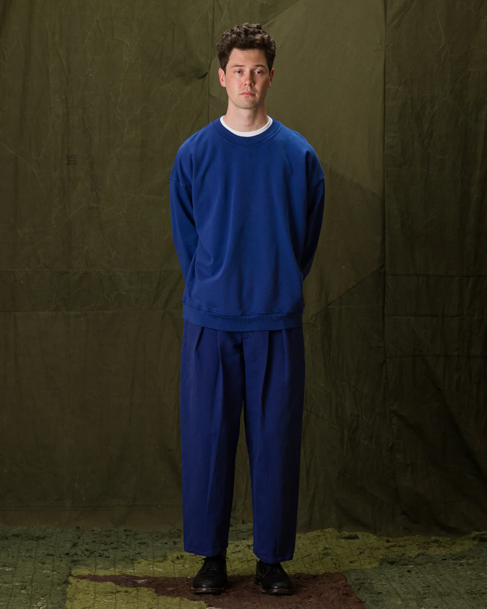 French Terry Cropped Sweat Shirt - Navy 4 French Terry Cropped Sweat Shirt - Navy