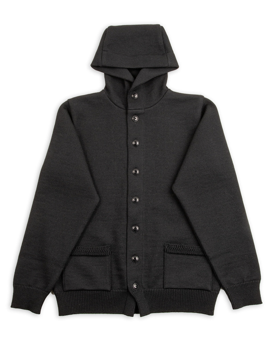 30s Hooded Knit Sweater - Black