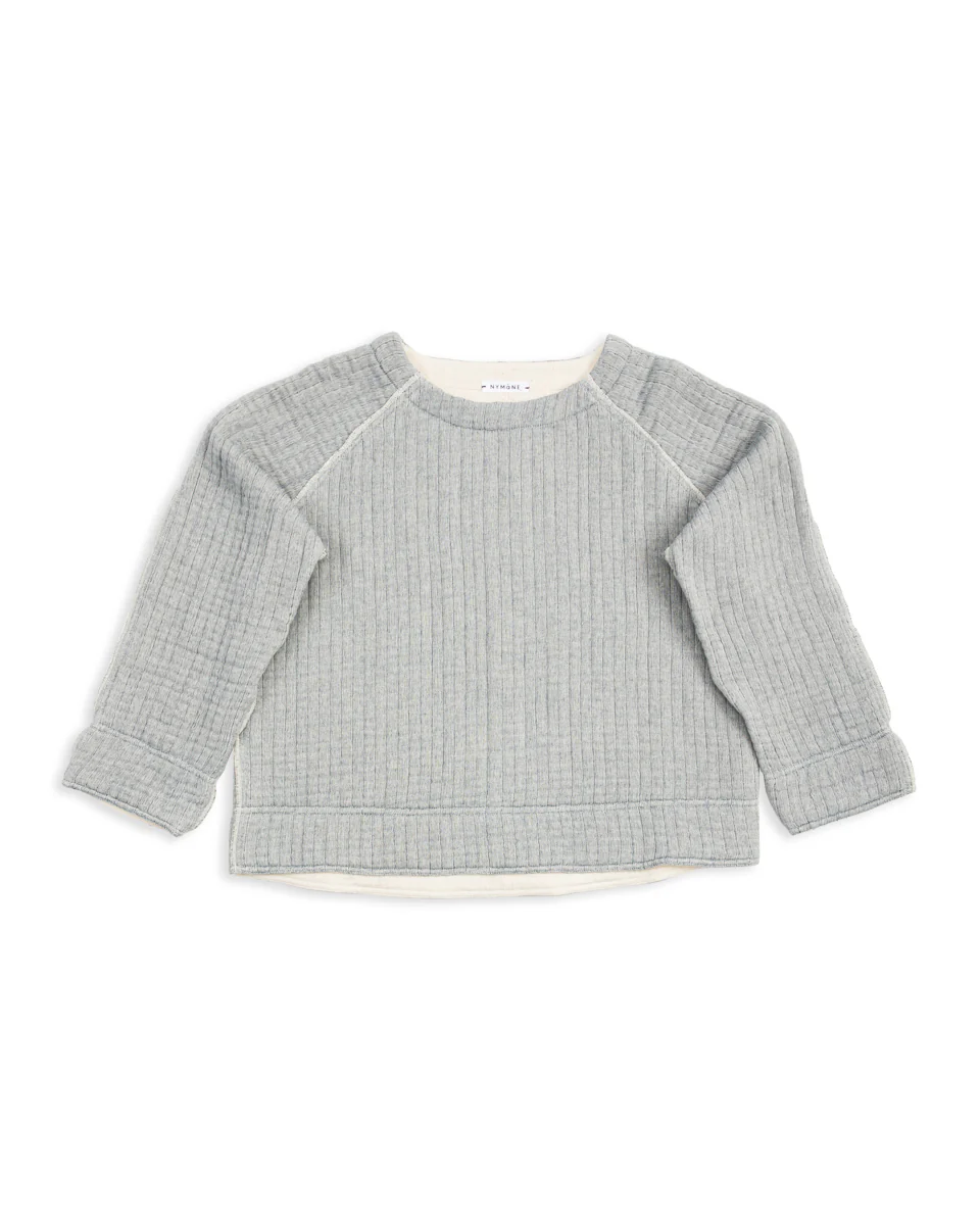 Together Quilted Sweatshirt - Natural/Indigo 1 Together Quilted Sweatshirt - Natural/Indigo