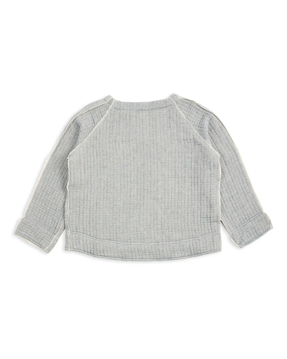 Together Quilted Sweatshirt - Natural/Indigo 2 Together Quilted Sweatshirt - Natural/Indigo