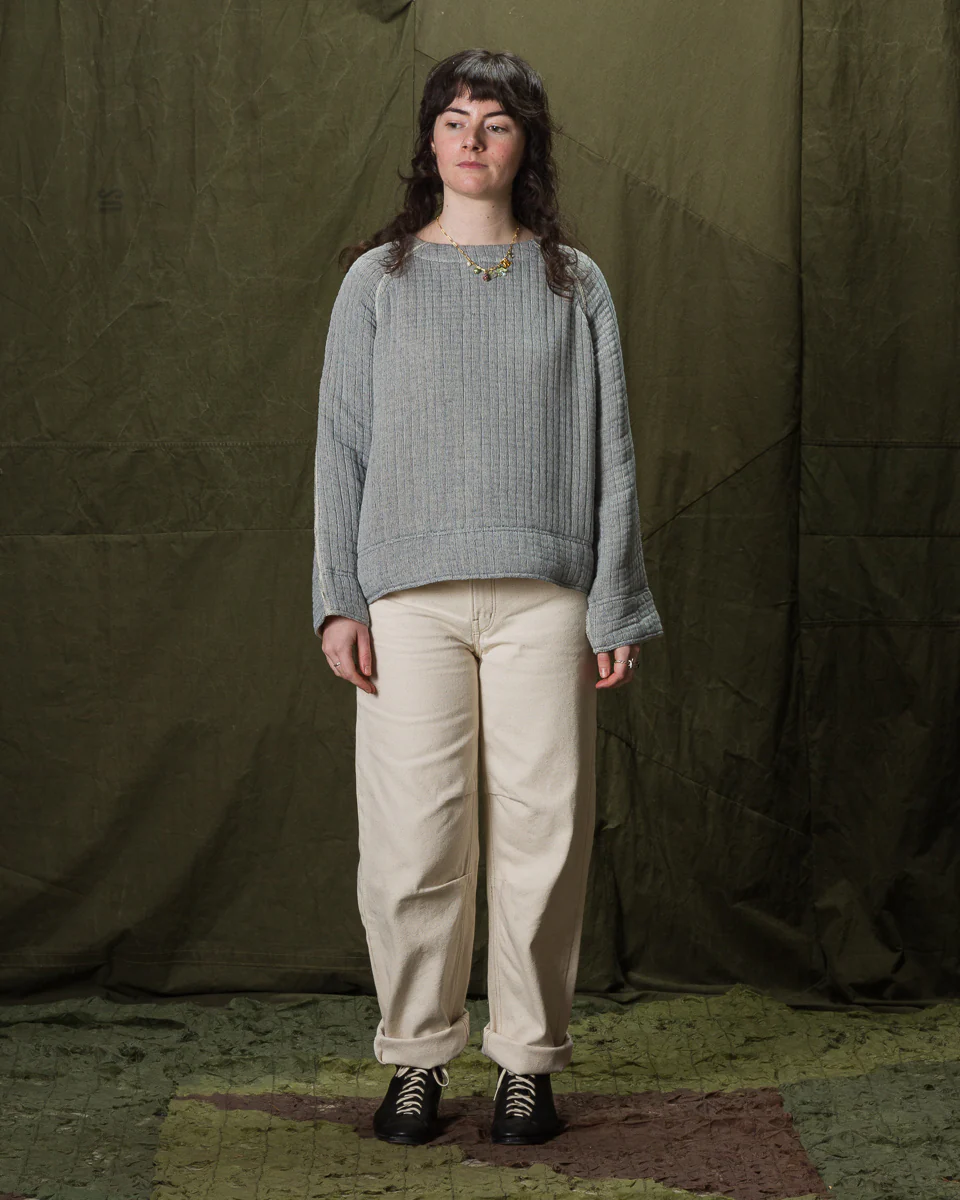 Together Quilted Sweatshirt - Natural/Indigo 4 Together Quilted Sweatshirt - Natural/Indigo