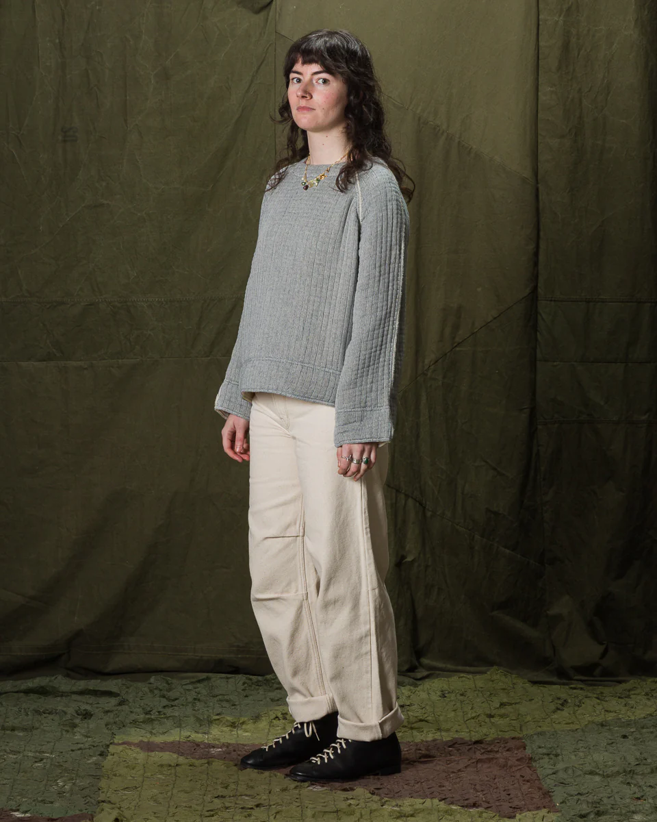 Together Quilted Sweatshirt - Natural/Indigo 6 Together Quilted Sweatshirt - Natural/Indigo