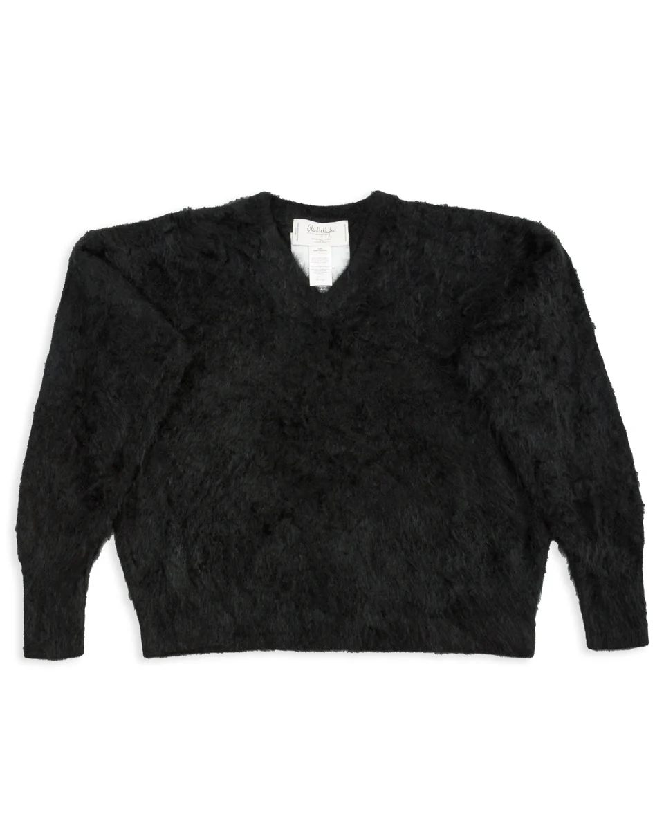 Fur Cashmere V Pullover - Black 10 1 Fur Cashmere V Pullover - Black 10