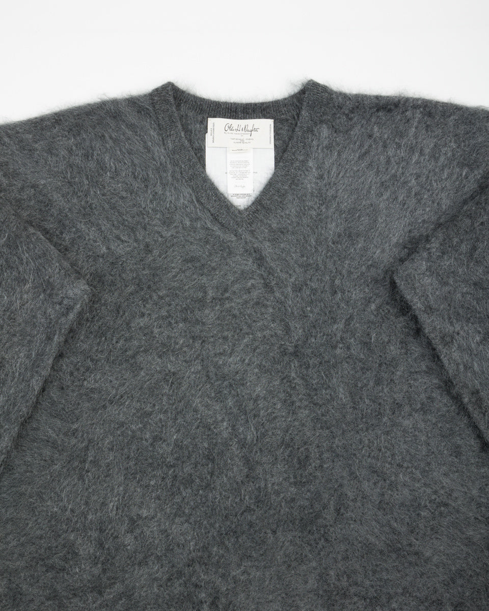 Fur Cashmere V Pullover - Charcoal 10 Fur Cashmere V Pullover - Charcoal