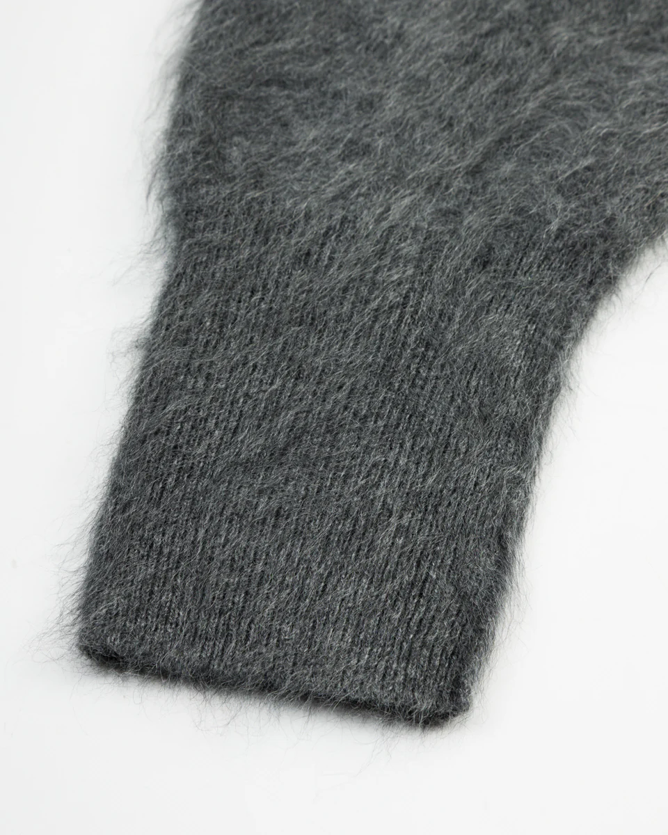 Fur Cashmere V Pullover - Charcoal 12 Fur Cashmere V Pullover - Charcoal