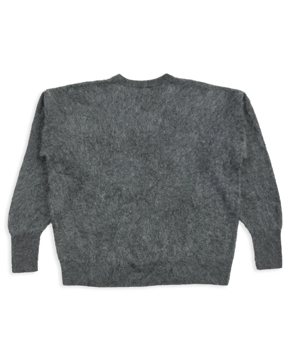 Fur Cashmere V Pullover - Charcoal 2 Fur Cashmere V Pullover - Charcoal