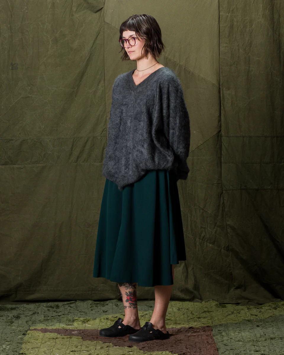 Fur Cashmere V Pullover - Charcoal 6 Fur Cashmere V Pullover - Charcoal