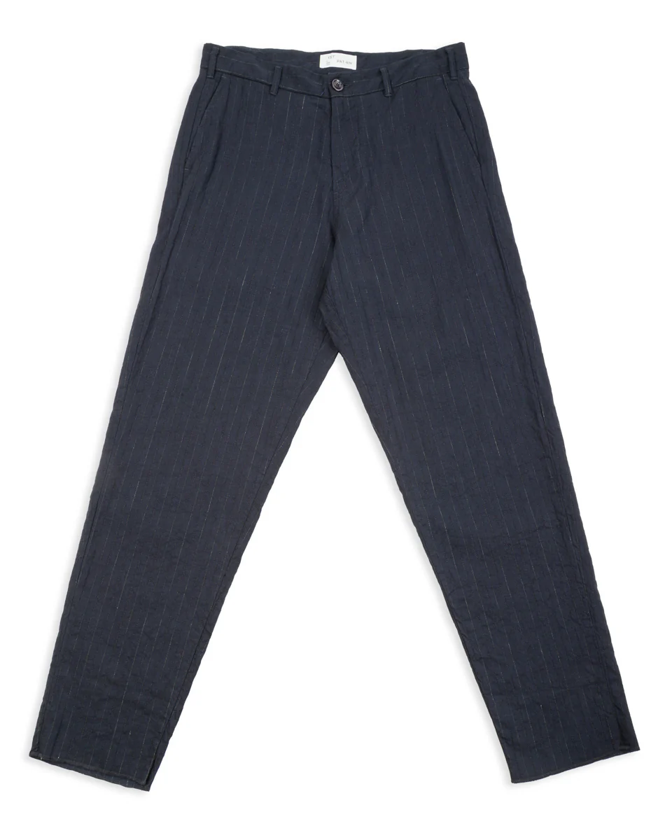 Logan Trouser - Blue Pinstripe