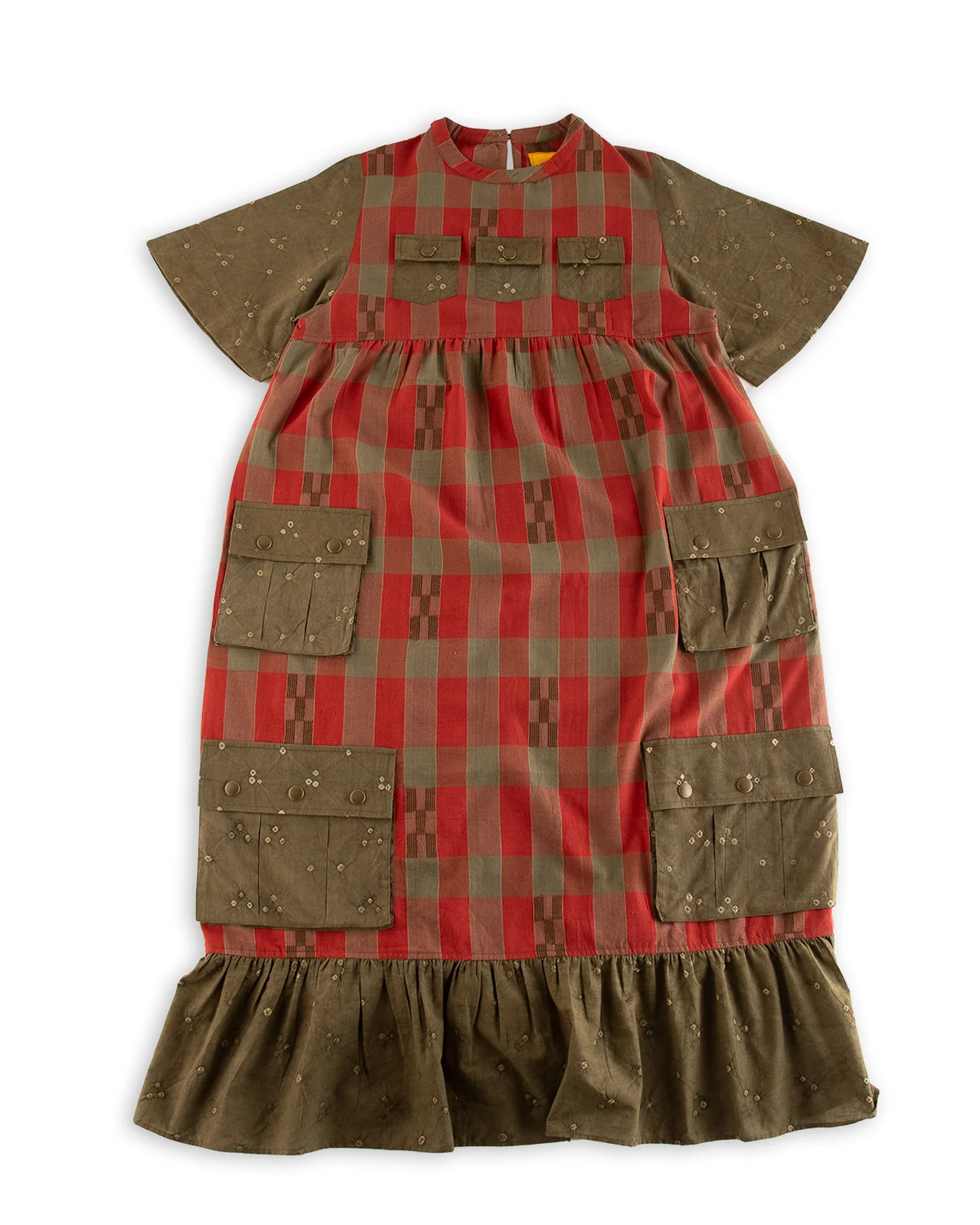 W'menswear x Kardo Summer Fortune Pocket Dress - Red/Green Cotton 1 W'menswear x Kardo Summer Fortune Pocket Dress - Red/Green Cotton
