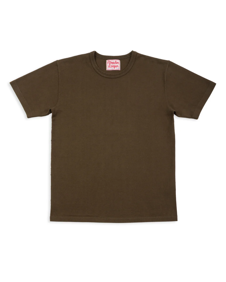 Double Heavyweight Crewneck T-shirt - Khaki Green