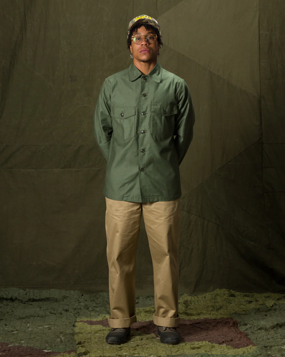 Shirt, Man's, Cotton, Sateen - OG-107 14 Shirt, Man's, Cotton, Sateen - OG-107